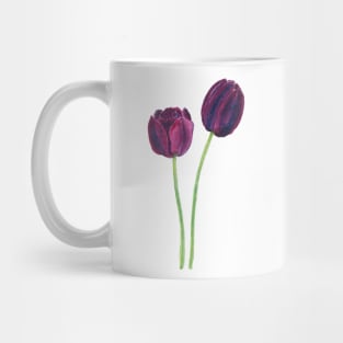 2 dark purple tulips Mug